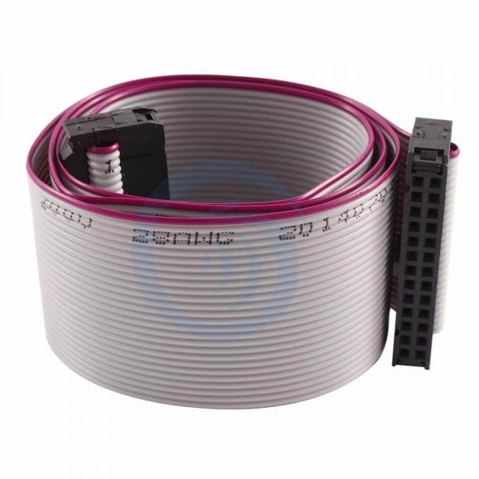 Factory Customization 2×13 26-pin Black IDC Female with Grey and Pink Edge Flat Ribbon Cable Assembly