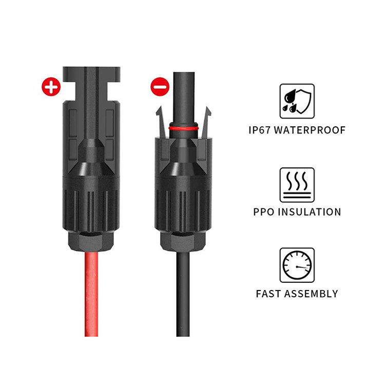 Câble d'extension d'alimentation solaire de 10 mm Pv1 F Dual Pv Wire Single Core 6 mm