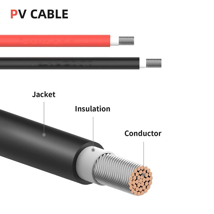 Câble d'extension d'alimentation solaire de 10 mm Pv1 F Dual Pv Wire Single Core 6 mm