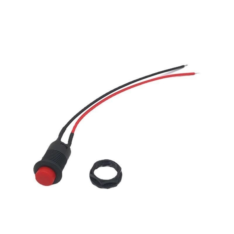 Wintai-Tech bouton de poussée bouton de cor 12v bouton de poussée bouton de démarrage 12mm bouton de poussée momentanée Commutateur avec assemblage de câble