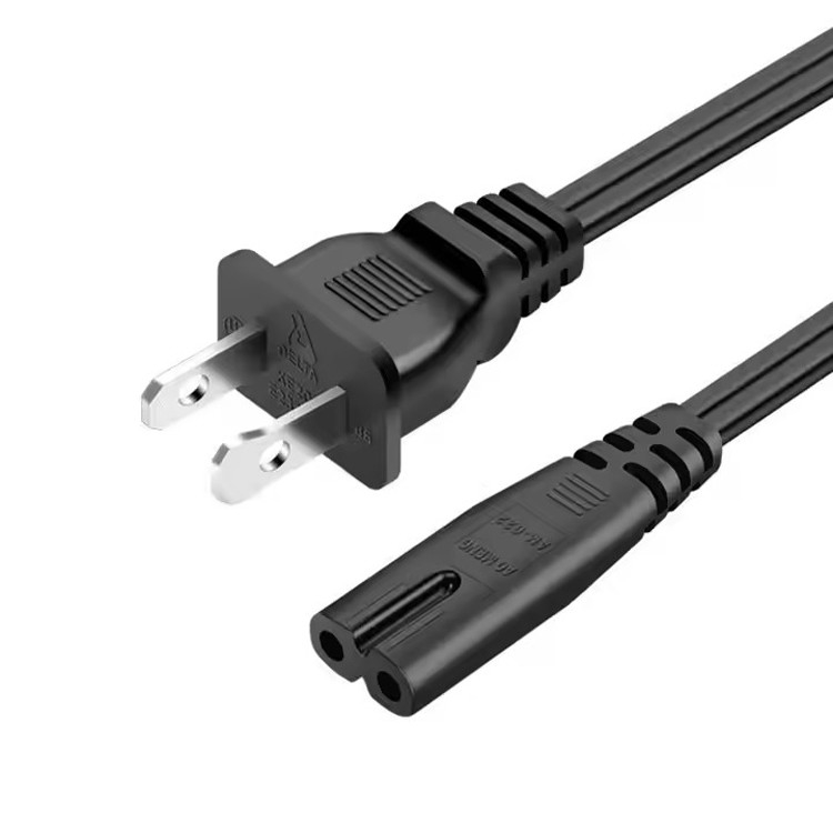 Bonne qualité cuivre pur 120V 18 Awg 2pin C7 ligne d'extension Spt-2 blanc câble de courant alternatif 5FT 2 Prong pour lampe d'appareil électroménager
