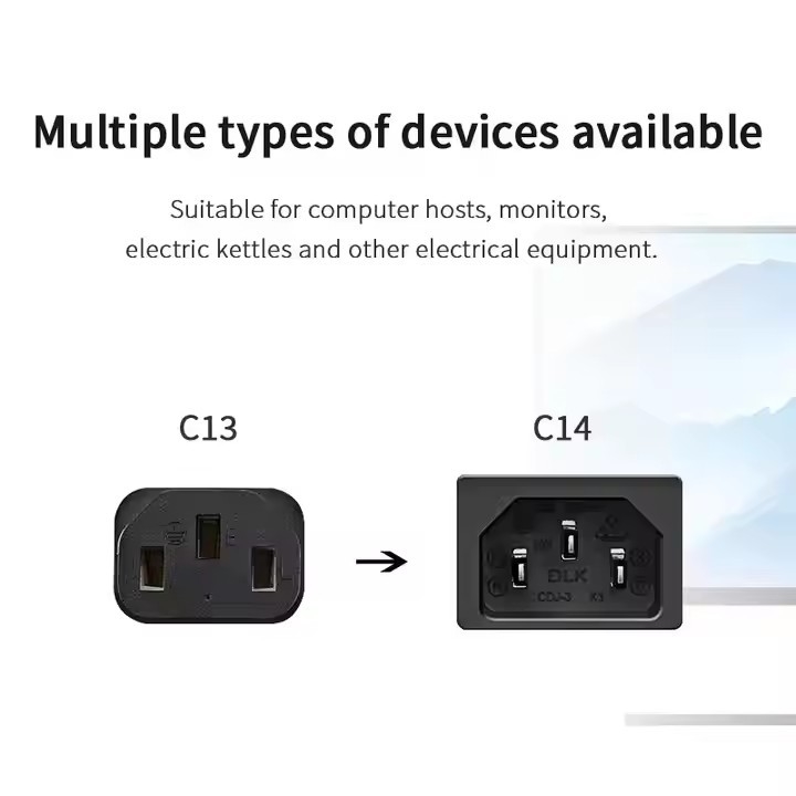 Cable de ligne d'extension 3G noir Cordon d'alimentation CA en stock cuivre CEI Europe UE VDE Pure CEE PVC 0,75 mm 1,5 M Boîte de carton