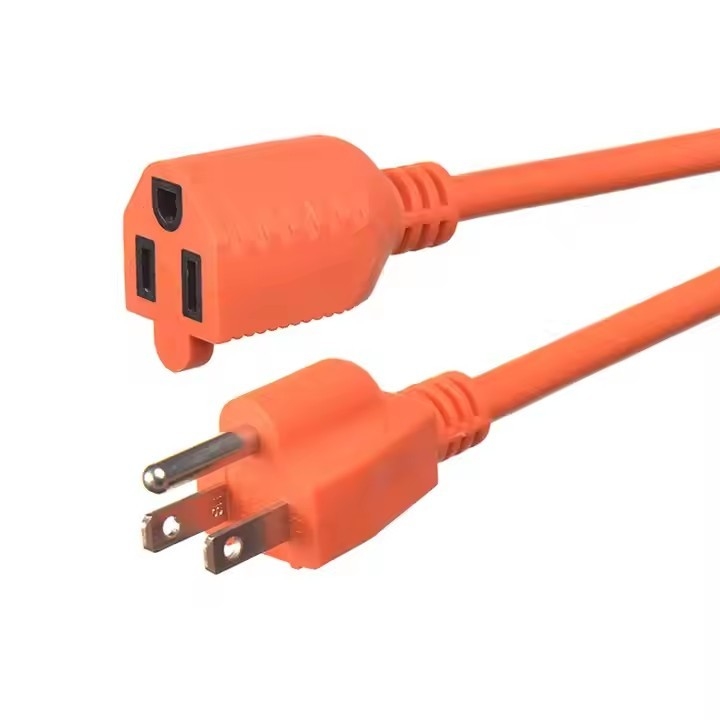 SJWT #12/14/16 AWG câble d'extension 10A 13A 15A 125V types de mise à la terre câbles électriques à trois broches 125v USA