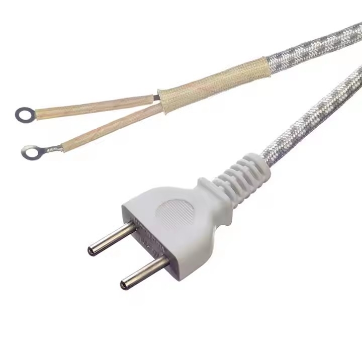 Vente à chaud 2 broches 220v 16a fil tressé câble électrique câble LED lampe E27 DC cuivre câble d'alimentation Karachi pour le fer au Pakistan