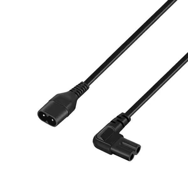 2.5A 250V CCC VDE ETL Approuvé par la CEI câble d'alimentation d'extension C7 Connecteur à angle droit C7