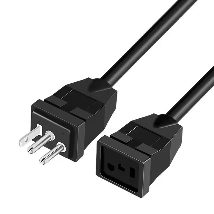 ETL UL817/CSA C22.2 SJT 3X14 à 10AWG 3 broches US Black Power Cord Extension Cordes d'extension américaines industrielles pour l'éclairage