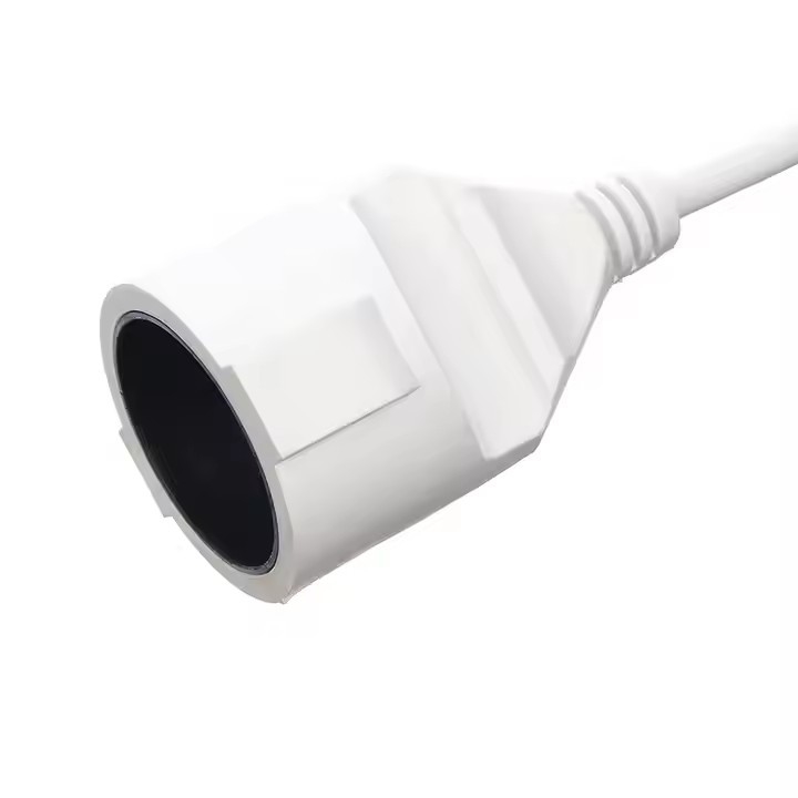 Fabrique directe VDE 10A câbles d'alimentation de qualité câbles d'extension blanc 2 broches prises et prises pour électroménager