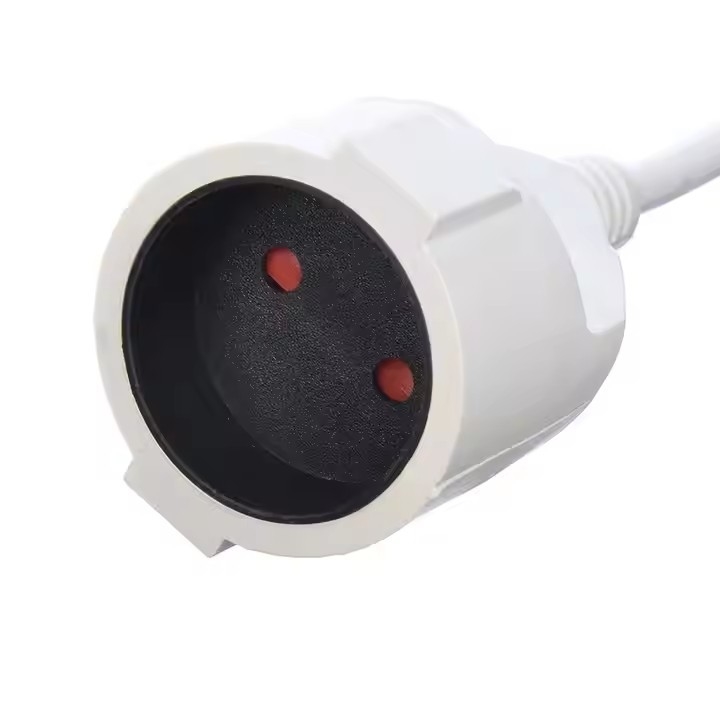Fabrique directe VDE 10A câbles d'alimentation de qualité câbles d'extension blanc 2 broches prises et prises pour électroménager