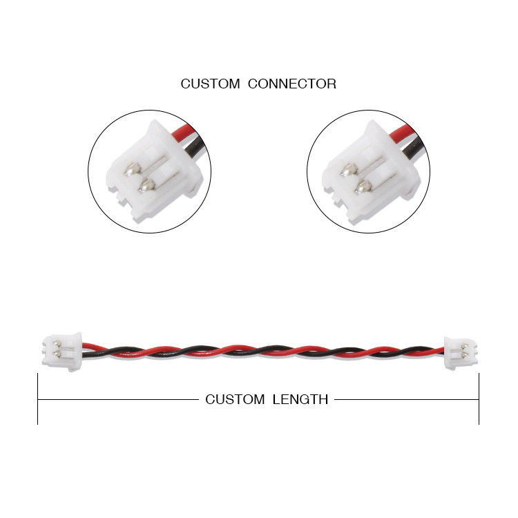 RY Marque JST câble de connexion XHP-2 22AWG UL1007 noir rouge 2P câble de colle