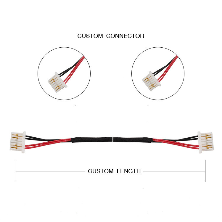 Fabrique personnalisée JST SHLP-06V-S-B LED rétroéclairage câble harnais longueur 500mm