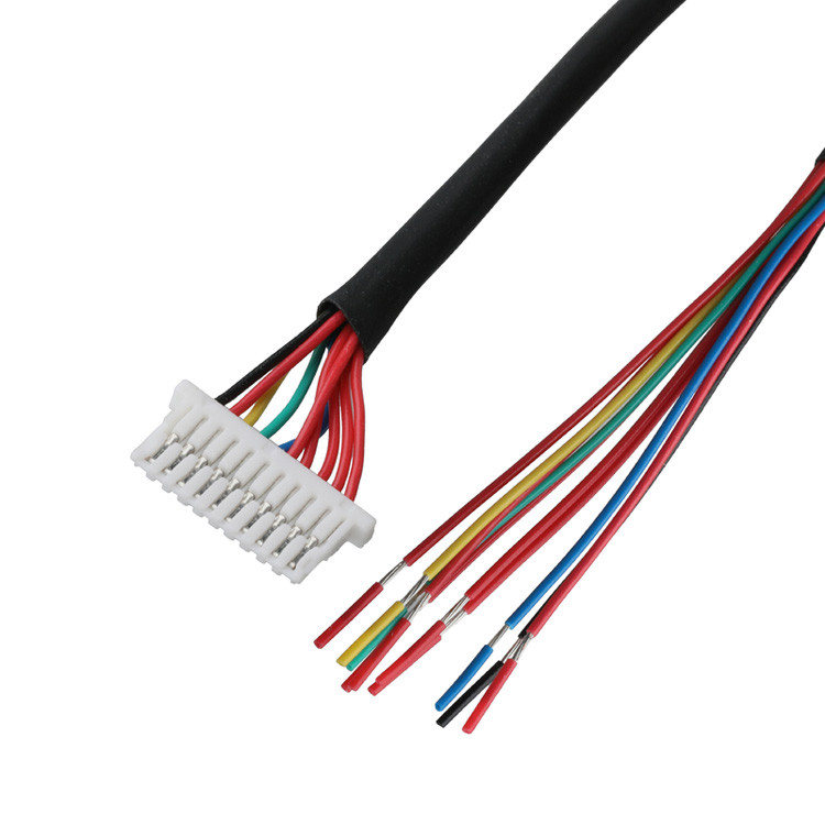 Cable Lvds 10P JST SHLP-10V-S-B à harnais semi-décapés Assemblages de câbles coaxial personnalisés Automobile