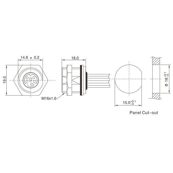 Fabrique MD WF 6 broches Mini Din Cable, IP67 Direct Isobus Cable Lvds connecteur d'affichage