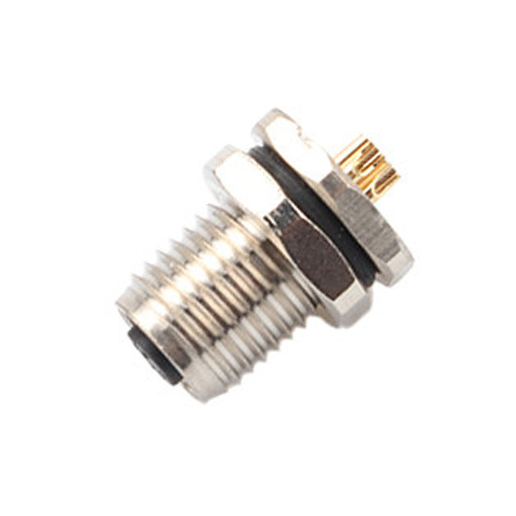 M5 Code-A 4Pin Panneau de connecteur industriel circulaire imperméable à l'eau Flange PCB