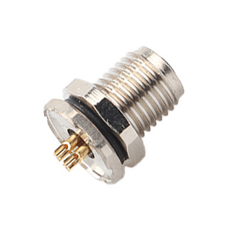 M5 Code-A 4Pin Panneau de connecteur industriel circulaire imperméable à l'eau Flange PCB