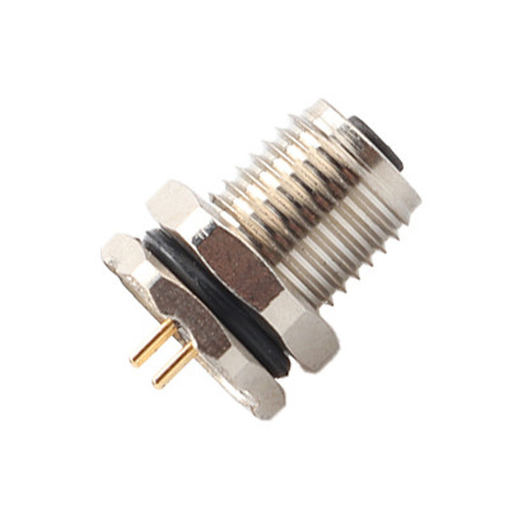 Connecteur circulaire personnalisé de l'usine M5 code-A 4Pin série imperméable aux eaux Mates féminins avec M5 panneau de bride de la prise de PCB mâle