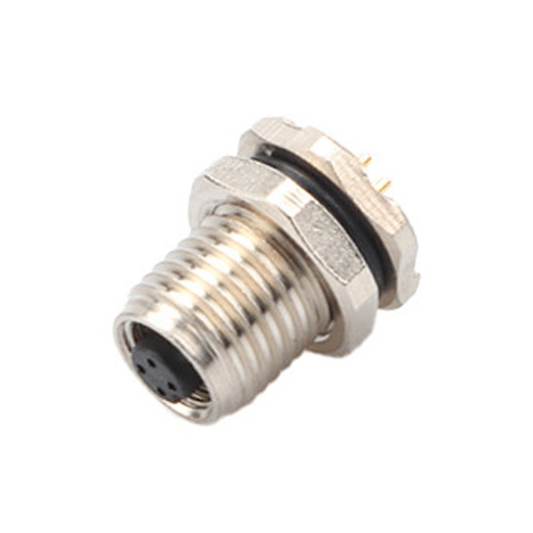 Connecteur circulaire personnalisé de l'usine M5 code-A 4Pin série imperméable aux eaux Mates féminins avec M5 panneau de bride de la prise de PCB mâle