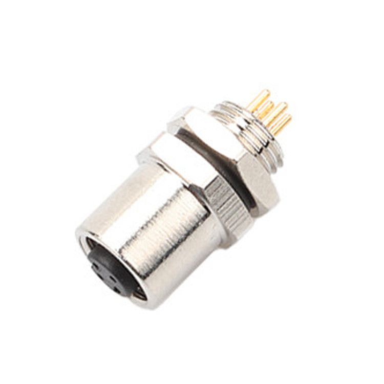 Fabricant M5 Code-A 4Pin Panel Flange PCB Femme Socket Connecteur circulaire IP67