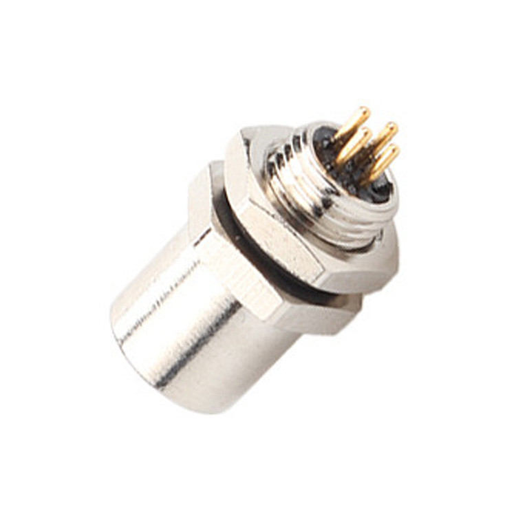 Fabricant M5 Code-A 4Pin Panel Flange PCB Femme Socket Connecteur circulaire IP67
