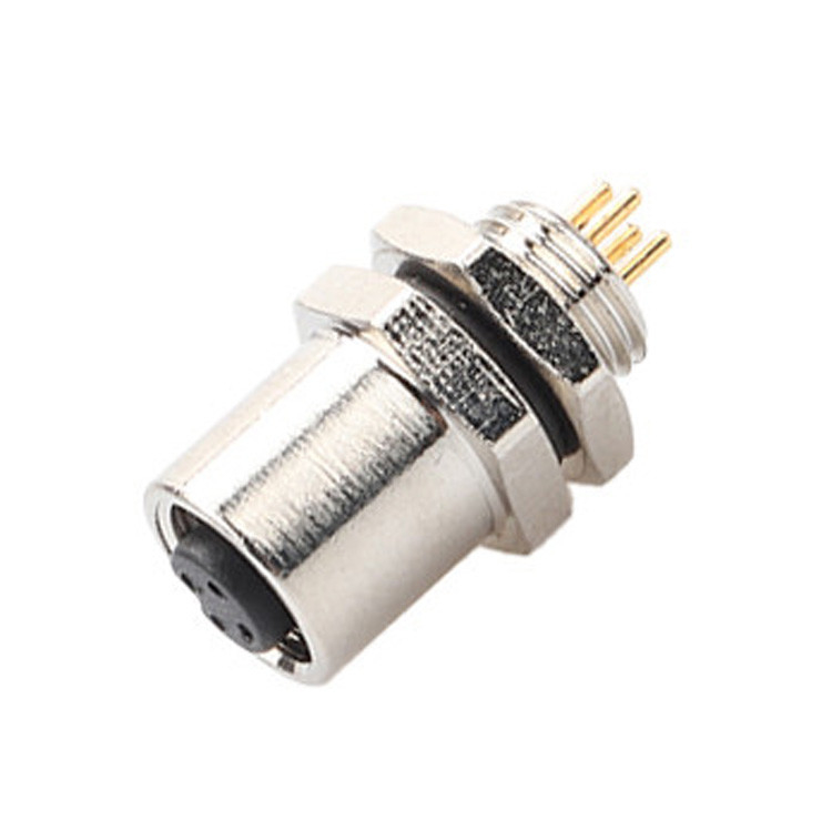 Fabricant M5 Code-A 4Pin Panel Flange PCB Femme Socket Connecteur circulaire IP67