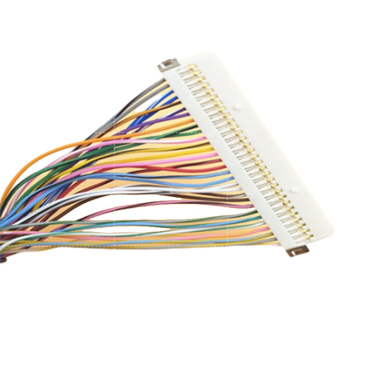 Prise menée de Pin de  30 de câble équipé de l'arc-en-ciel LVDS de convertisseur d'affichage à cristaux liquides 40 à Pin DF13-40DP