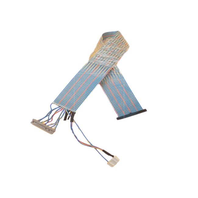câble plat plat multicolore du twisted pair 30AWG avec le connecteur IDC/DF14