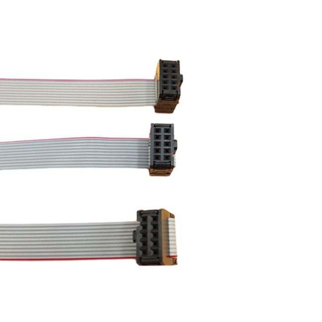 Assemblée plate de câble plat d'outil de cuir embouti avec le connecteur femelle de lancement de la borne 2.54mm d'IDC 10