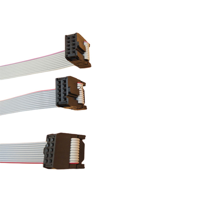 Assemblée plate de câble plat d'outil de cuir embouti avec le connecteur femelle de lancement de la borne 2.54mm d'IDC 10