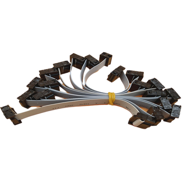 Assemblée plate de câble plat d'outil de cuir embouti avec le connecteur femelle de lancement de la borne 2.54mm d'IDC 10