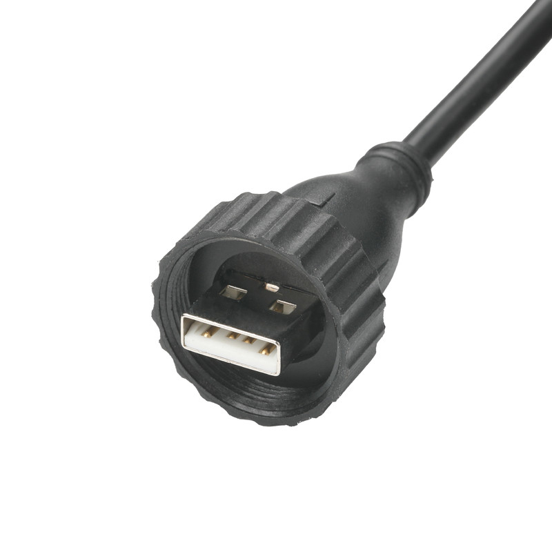 Interface imperméable à l'eau USB2.0 de type A mâle de type M vers USB2.0 câble câble de connexion fixe de données industriel pour véhicule