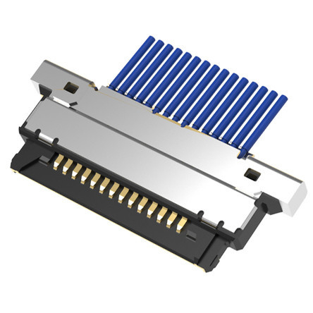 Assemblage de câble micro coaxiale 20345-015T-32R avec 15 broches, avec une inclinaison de 0,4 mm et un type d'accouplement horizontal microcoax