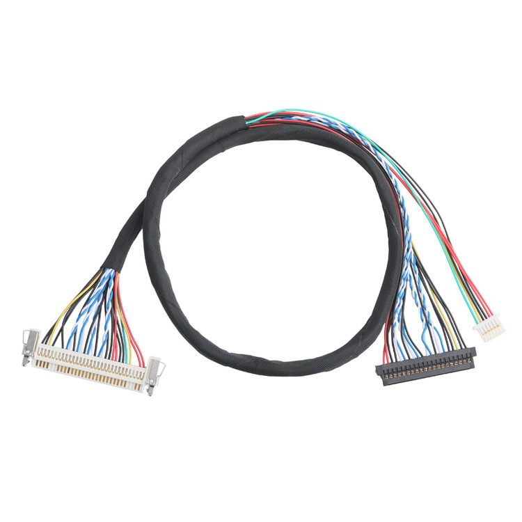 Assemblage de câbles LVDS OEM/ODM du JAE FI-X30HL 30P 1,0 mm de hauteur au JAE FI-S20S 20P et SHLP-6P