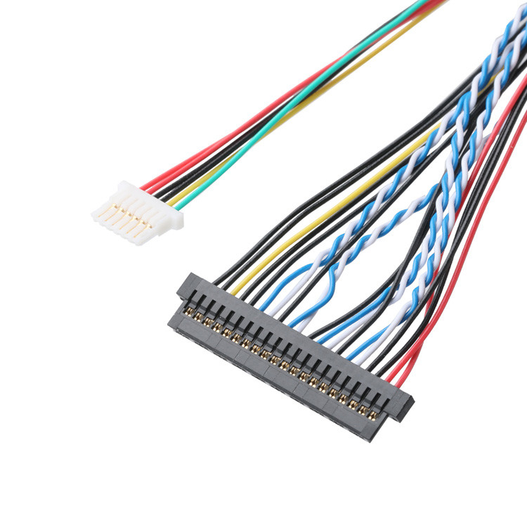Assemblage de câbles LVDS OEM/ODM du JAE FI-X30HL 30P 1,0 mm de hauteur au JAE FI-S20S 20P et SHLP-6P
