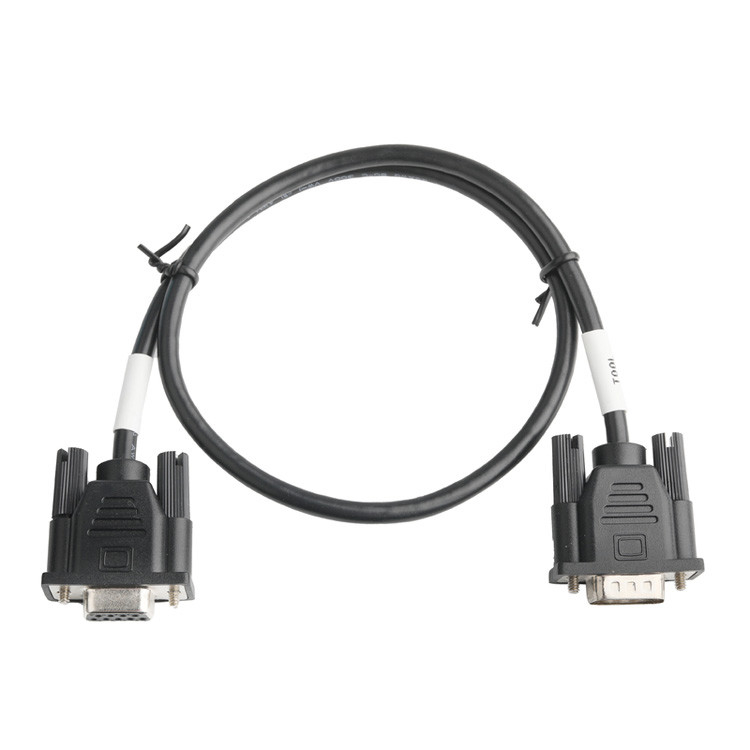 Connecteur mâle D-SUB-9Pin avec type de soudure, noyau en caoutchouc blanc et coque nickelée à connecteur femelle D-SUB-9Pin