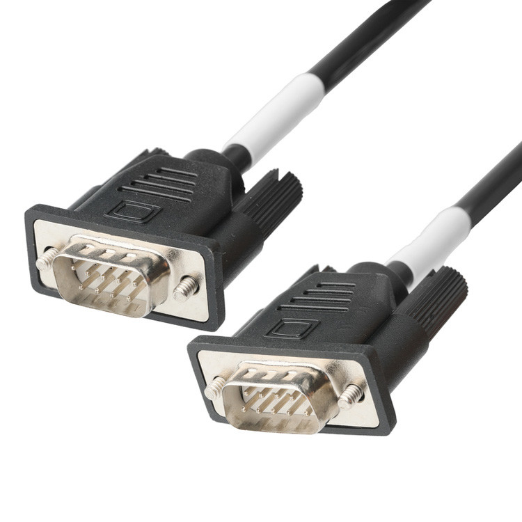 Connecteur mâle D-SUB-9Pin avec type de soudure, noyau en caoutchouc blanc et coque nickelée à connecteur femelle D-SUB-9Pin