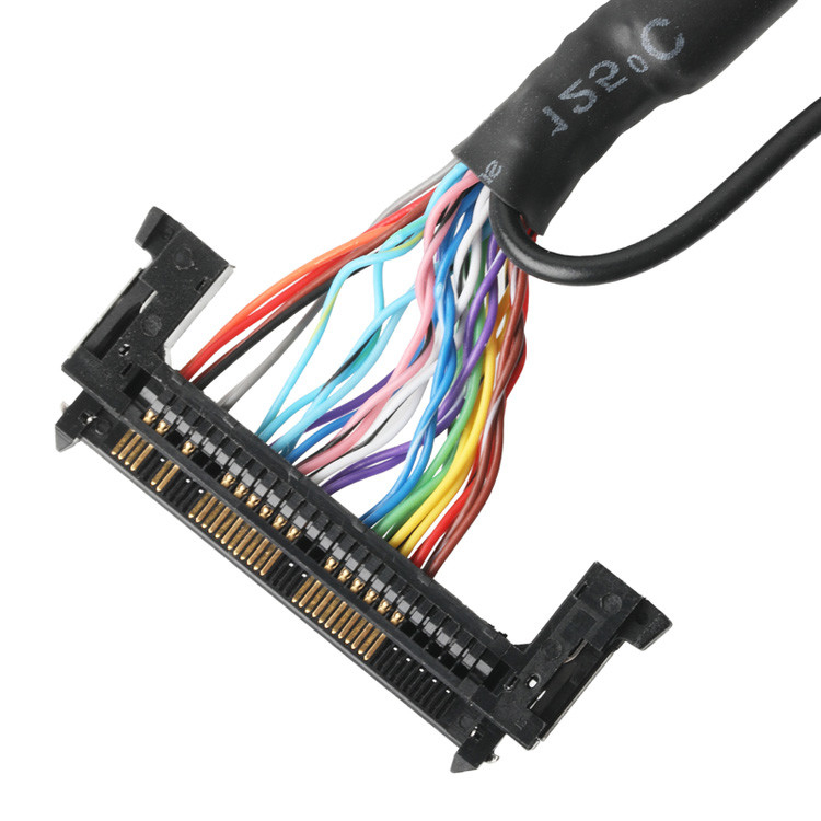 Assemblage de câble LVDS OEM/ODM du JAE FI-RE51HL 51 pin au HD-SUB 26 pin de soudure UL 1007 20AWG