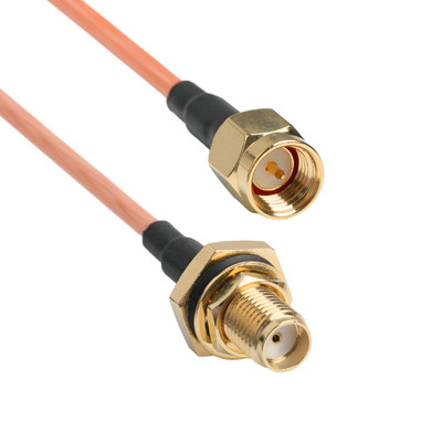 Contact en or RG316 câble coaxiale SMA mâle prise droite vers SMA femelle prise de cloison
