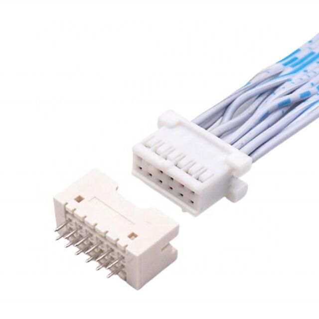 Faisceau de câbles sur mesure JST à ruban plat avec pas de 2,54 mm 12 broches double rangée pour applications électroniques