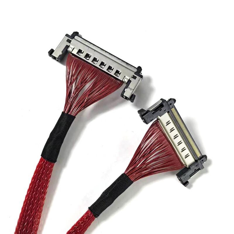 Cable micro-LVDS coaxial à hauteur de 0,5 mm à 51 broches avec connecteur JAE FI-RE51CL de 12 V pour applications électroniques