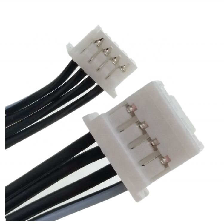 Harnais de fil personnalisé avec câble de connexion JST de hauteur 2.0 et câble à ruban plat 4Pin 24AWG de longueur 300 mm