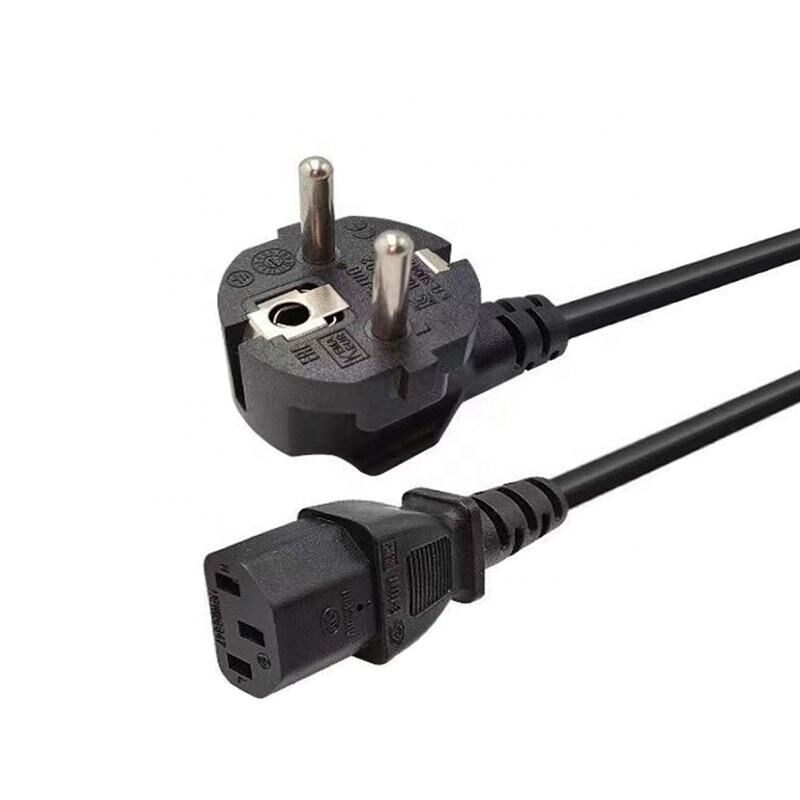 RY Corde d'alimentation UE de haute qualité avec 3 prises Cable de cuivre de 1,5 m Corde d'extension pour ordinateur portable