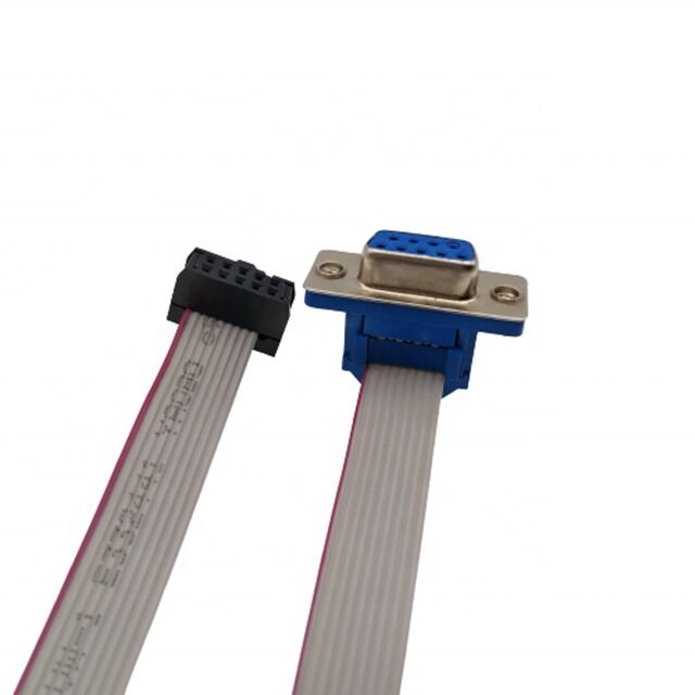 D-SUB DB9 à IDC Assemblage de câble à ruban plat avec connecteur plaqué or et pas de 2,54 mm pour des applications de longueur personnalisable