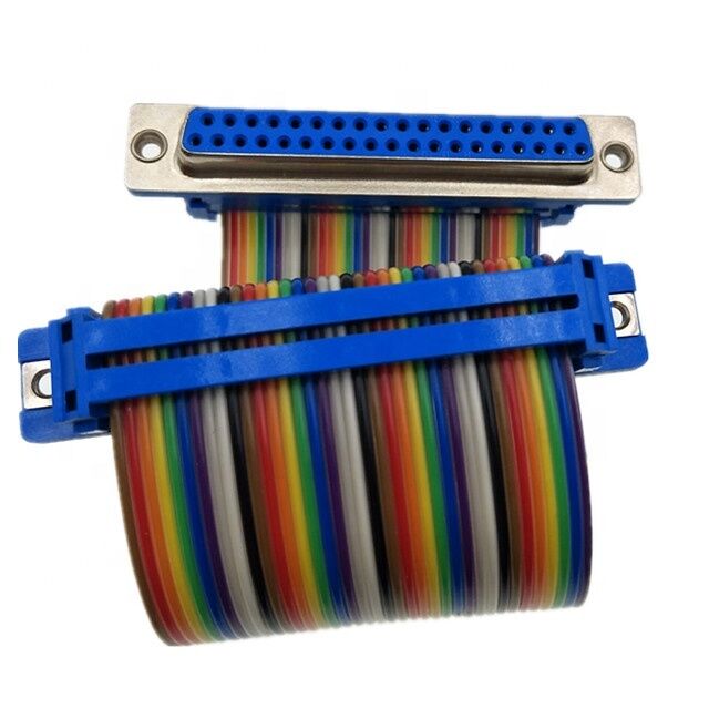 Câble plat ruban D-SUB 37 broches avec connecteur plaqué or et longueur personnalisable Assemblage de câble connecteur DB37 PIN