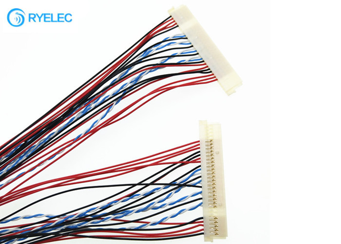Le câble de  DF19-30S-1C 30 P Lvds à l'écran d'affichage à cristaux liquides a mené le fil tordu par 30AWG de signal de convertisseur