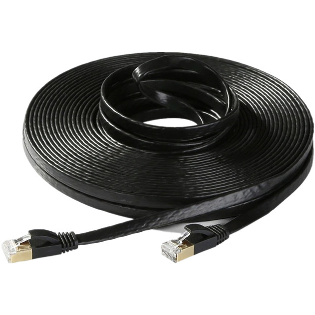 L'or a plaqué 50ft que 8P8C Rj45 a protégé le câble Ethernet du chat 7 pour le commutateur de routeur