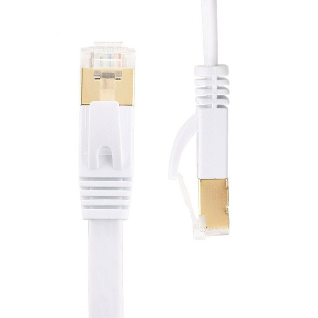 L'or a plaqué 50ft que 8P8C Rj45 a protégé le câble Ethernet du chat 7 pour le commutateur de routeur