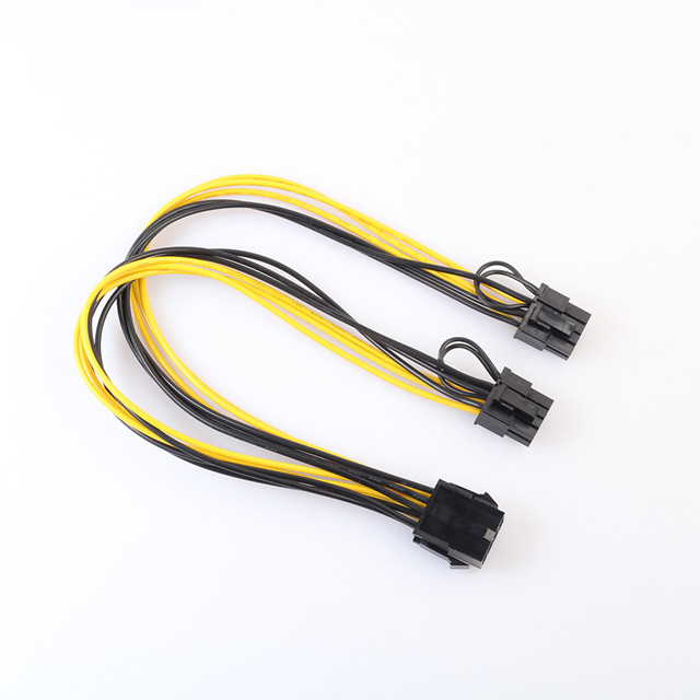20cm 8p à conjuguer couleur noire jaune de câble de supplément de 8p Pcie