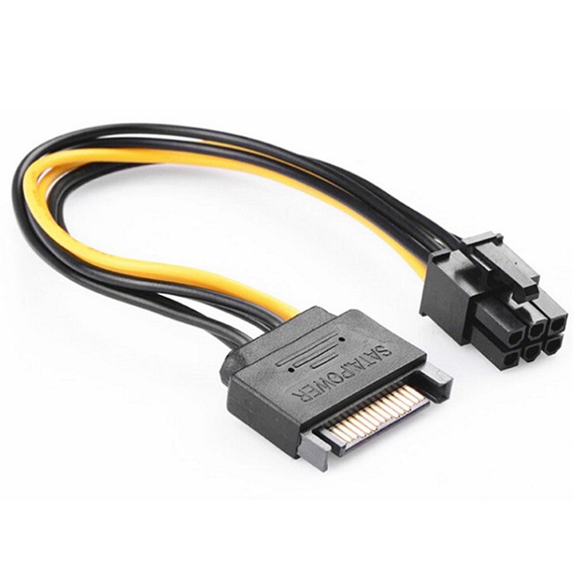 Carte graphique 6 Pin To 15 Pin Sata Power Cable UL1015 18AWG