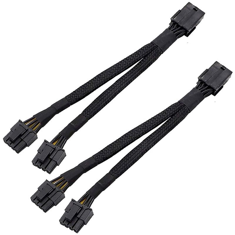 Pcie 8 Pin Female To Dual 8pin a gainé le cable électrique protégé de Pcie GPU Minig
