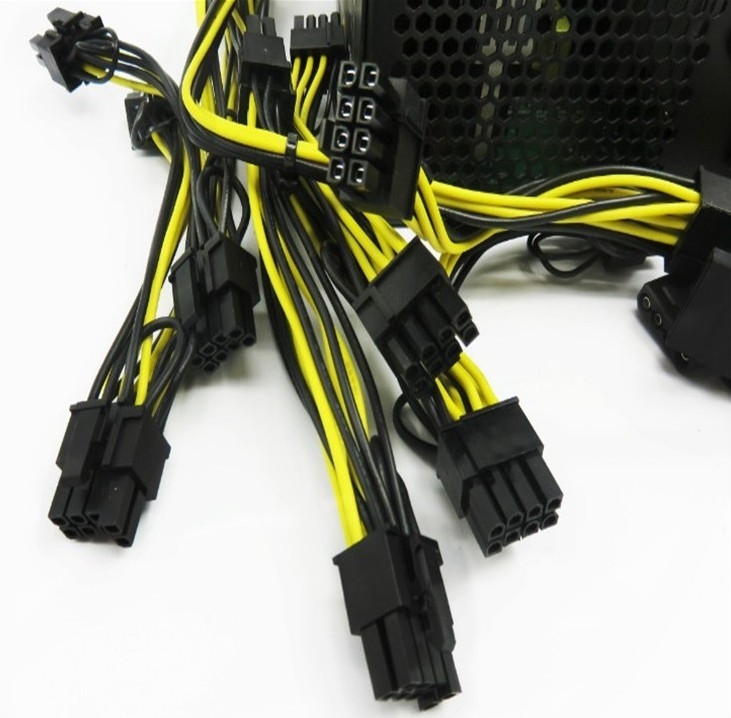 6 cable électrique de pCIE de Pin Male Connector To Dual 6+2 Pin Male Connector
