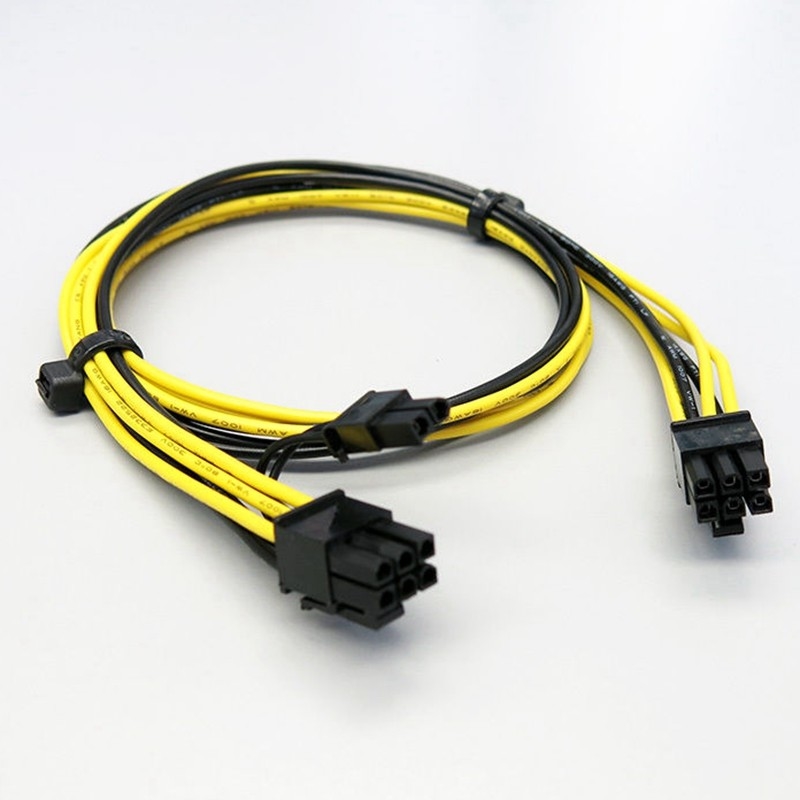 MÂLE de 16AWG 6PIN au cable électrique de PCI E du MÂLE 8PIN pour la carte graphique